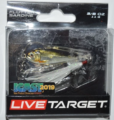 live target flutter sardine 1.75" 3/8oz fluttering jig jiggin spoon silver bronz - Image 1 of 3
