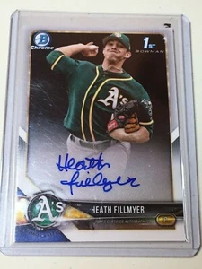 F37444 2018 BOWMAN CHROME PROSPECT AUTO HEATH FILLMYER A's - Picture 1 of 1