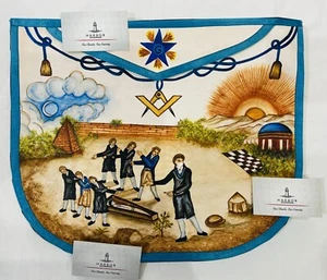 Freimaurer Schürze - handbemalt, handgefertigte Freimaurer Regalia - einzigartiges künstlerisches DESIGN - Bild 1 von 11