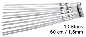 Grillspiesse Grill-Spieße 10St. Edelstahl  60cm x 1,5 mm шампура для шашлыка