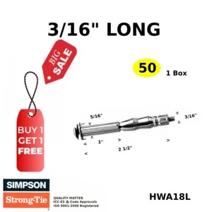 Hollow Wall Anchors 3/16 Long Heavy Duty Drywall Anchors Molly Bolt Zinc - Picture 1 of 3