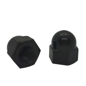 Black White Nylon Plastic Hex Cap Nut Hex Acorn Nut M3 M4 M5 M6 M8 M10 M12 - M20 - Picture 1 of 16