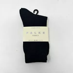 Falke Family Women’s Combed Cotton Black Socks 5239 / 1 Pack Sz US 5-7.5 - Picture 1 of 5
