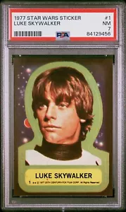 1977 Topps Star Wars Sticker #1 Luke Skywalker PSA 7 - Picture 1 of 2
