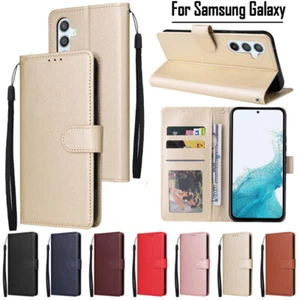 For Samsung Galaxy S24 S23 Ultra A54 Luxury Leather Wallet Card Slot Case Cover - Picture 1 of 17