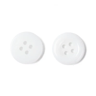 LOT DE 20 BOUTONS PLASTIQUE BLANC 12 mm - 4 TROUS 1 mm - Couture - Photo 1/4