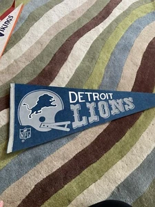 DETROIT LIONS 1969 NFL FOOTBALL VINTAGE RARE TWO BAR FELT PENNANT - Picture 1 of 4