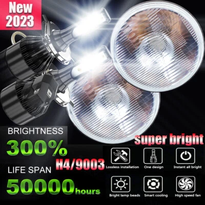 For Suzuki Samurai SJ410 7 inch LED Round Headlights Pair  Hi/Lo Beam US - Image 1 of 4