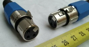 2 x CONNETTORE FEMMINA XLR SEGNALE AUDIO DMX casse attive cavo autocostruito dj - Foto 1 di 4