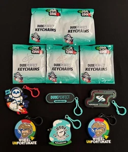 DUDE PERFECT KEYCHAINS COOL NOT COOL LOT SEALED PACKAGES SPACE PANDA ++ - Picture 1 of 3