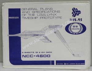 Star Trek BLUEPRINTS: USS Lynx Timeship, 5 - 18x24 Sheets Lawrence Miller 1990! - Picture 1 of 1