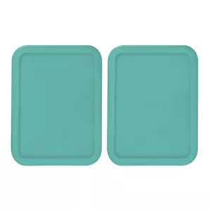 Coperchio di Ricambio per 3 TAZZE Pyrex Cover Rettangolare (5,75" x 7,75") Turchese Confezione da 2 - Foto 1 di 1