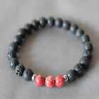 Natural 8Mm Black Lava Red Sea Sediment Jasper Beads Bracelet Fashionistas