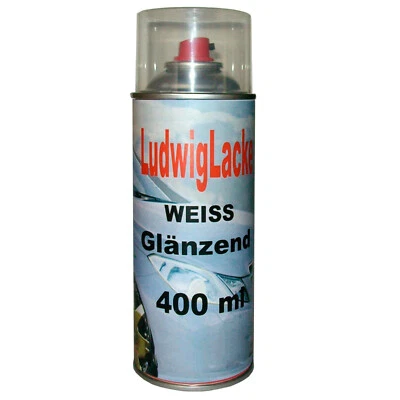 Weiß 1 Spraydose Autolack glänzend  Farbton  WEISS 400ml RAL 9010 Ludwiglacke - Bild 1 von 4
