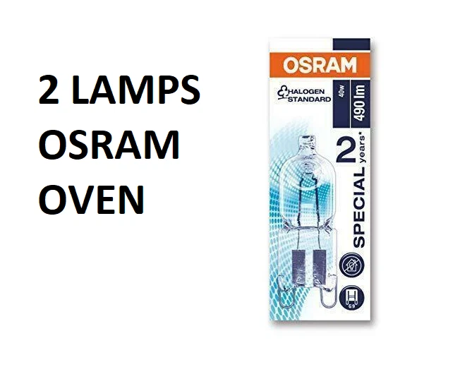 2 X Osram 40w Oven Bulb Lamp Cooker Appliance Light G9 2700k Halogen Halopin - Image 1 of 1