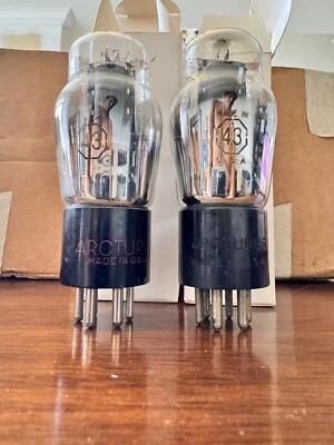 1- Type 43 NOS ARCTURUS St Bottle Globe Vacuum Tube Power Pentode - Image 1 of 4
