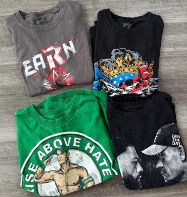 WWE Boys Wrestling Shirt Lot Size M Cena Edge Cody Roman  - Image 1 of 4