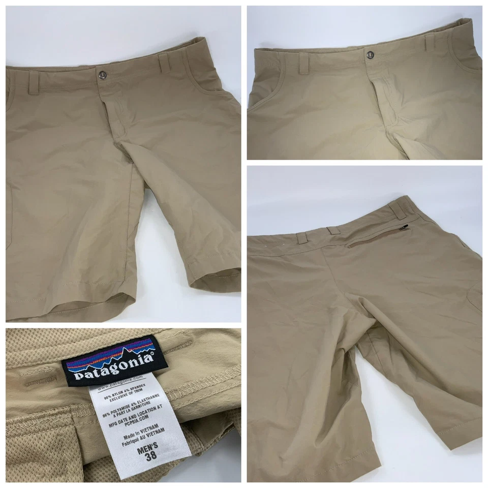 Pantalones Cortos de Senderismo Patagonia Para Hombre Talla 38 Bronceado Nylon Spandex Frente Plano Como Nuevos YGI G2-401 Foto 1 de 4