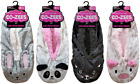 Ladies Cozees 3D Animal Sherpa Fleece Lined Animal Gripper Slipper Socks UK 4-7
