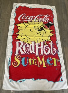 Large Coca Cola Coke Red hot Summer Towel Vintage - 36" by 60" - Picture 1 of 7