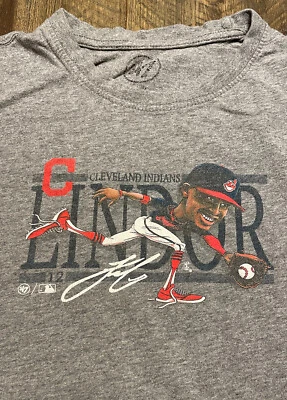 Cleveland Indians Guardians Francisco Lindor 47 Brand T-shirt Youth Large - Image 1 of 4