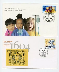 Canada FDC #2035 2044 Teddy Bears Childs Hospital French Acadians 2004 2 Cv 73-5 - Picture 1 of 1