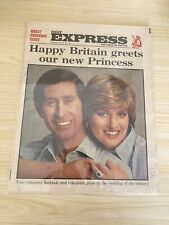 Prince Charles and Diana - 1981 Daily Express newspaper - Rare vintage Poly Bag