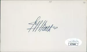 Jeff Heath Cleveland Indians Signed 3x5 Index Card JSA Authenticated - Picture 1 of 2
