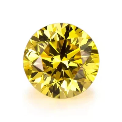 Lab Grown 2.10 Ct Stunning Certified VVS1 Round Cut  Yellow Diamond Gemstone - Image 1 of 4