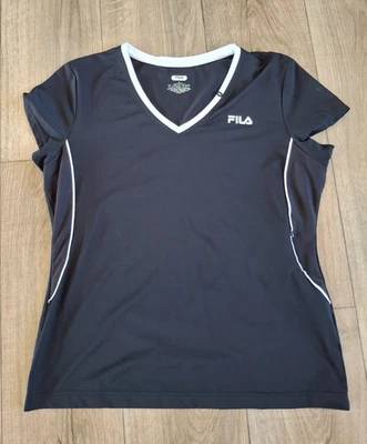 Женская футболка Fila Sport Active Athletic Top Цвет черный Эластичная сетка Размер XL - Изображение 1 из 4