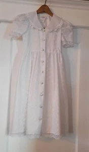 Bonnie Jean White Lace Over Taffeta Girls Communion Dress Size 7 - Picture 1 of 6