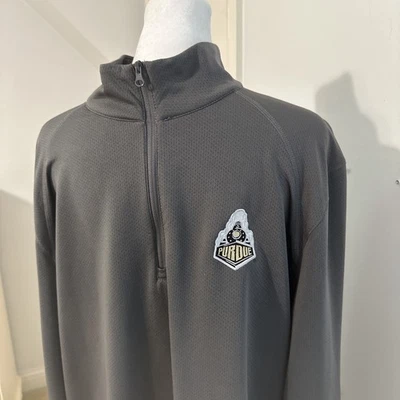 EUC CLIQUE Purdue Boilermaker Special 1/4 Zip Large Grey Light Weight Golf - Image 1 of 4