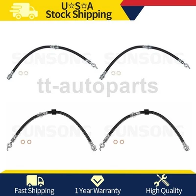 Línea de manguera de freno delantero trasero Sunsong 4 piezas para Ford Escort 1994 1995 1996 1997 Foto 1 de 4