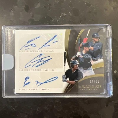 Panini Immaculate 2018 - Ronald Acuña Jr, Torres, Jiménez - Triple automático/25 radiocontrol Foto 1 de 4