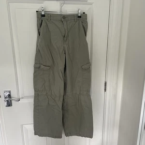 H&M 11-12 Years Girls Light Khaki Green Cargo Wide Leg Trousers - Picture 1 of 6