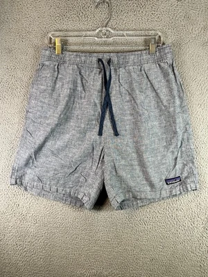 Pantalones Cortos Patagonia Para Hombre Grandes Azul Baggies Naturals Cambray Cáñamo Algodón Orgánico Foto 1 de 4