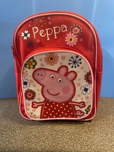 Peppa Pig 12" Mini Backpack Toddler Travel Kids Preschool 2 Pocket Zipper - Picture 1 of 11