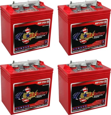 美国 电池 US-2200-XC2 6V 232Ah 深循环泛洪电池(GC2 组)4 包 — 第 1/2 张图片