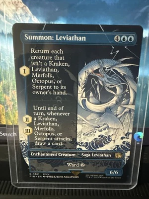 MTG Summon: Leviathan [Borderless] Final Fantasy FIN 0361 Rare Sea Monster Saga - Image 1 of 4
