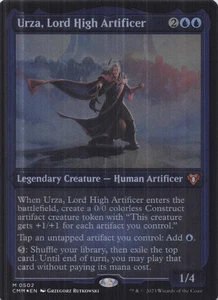 Urza, Lord High Artificer Commander Masters Foil-Etched Mythic #502 quasi nuovo MTG - Foto 1 di 2