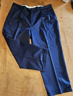 Covington Dress Pants Men's 46x30 Navy Pleated Comfort Classic Fit Straight Leg - Image 1 of 4