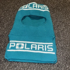 Snowmobile Racing POLARIS Ski Robber Mask Knit Hat Full Face Teal - Picture 1 of 6