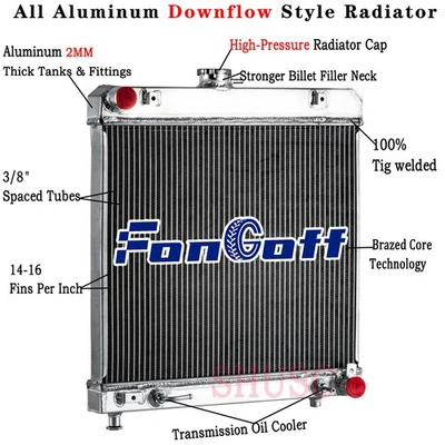 Radiador de 2 filas para Mercedes-Benz 230 240D 280E 300D 1976-1985 2,3 2,4 L 2,8 L 3,0 L Foto 1 de 4