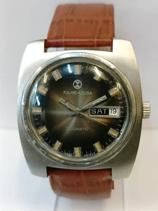 FAVRE-LEUBA 25J DUOMATIC DUAL TONE BROWN DIAL 75043 SWISS MEN'S WORKING - Picture 1 of 20