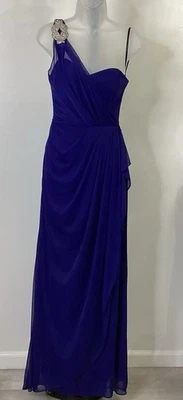 Vestido Camille La Vie azul de un hombro talla 4 Foto 1 de 4