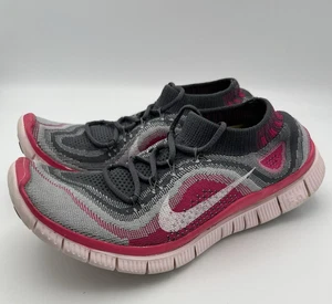 Nike Free 5.0 Flyknit Laufschuhe Damengröße 7,5 grau pink weiß 615806-01 " - Bild 1 von 10