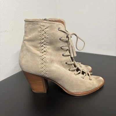 Frye Dani Whipstitch 3471239-FAW Women's Cream Leather Ankle Lace Up Boots 9.5M - Image 1 of 4