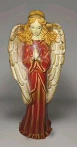 Praying Angel Ceramic Vintage Figurine 8" Tall Majestic Wings - Picture 1 of 11
