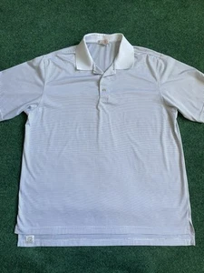 Peter Millar Summer Comfort Polo Shirt Mens XL White Striped Golf Activewear - Picture 1 of 8