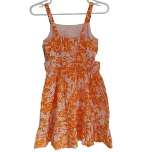 Drese Cat & Jack Girls Floral Sundress L (10/12) Orange & White/Spandex Blend. - Picture 1 of 7